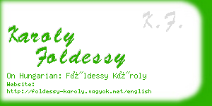 karoly foldessy business card